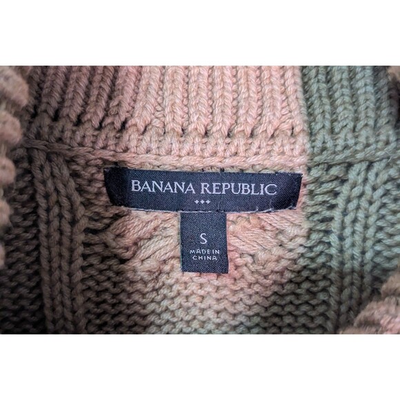 Banana Republic Cable Knit Cowl-Neck Wool Sweater Size S Small Women's (A32) - Picture 3 of 4